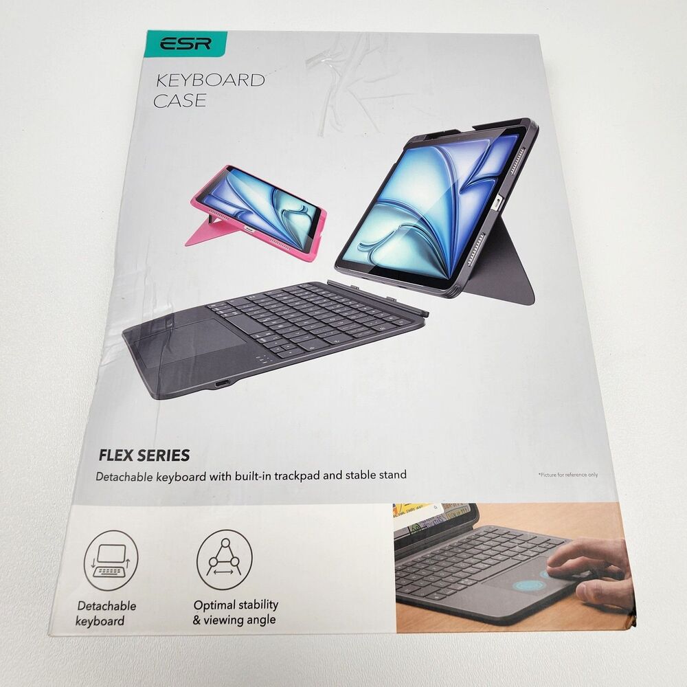 ESR iPad 10th/11th Gen 10.9” Keyboard Case w Trackpad Detachable Gray